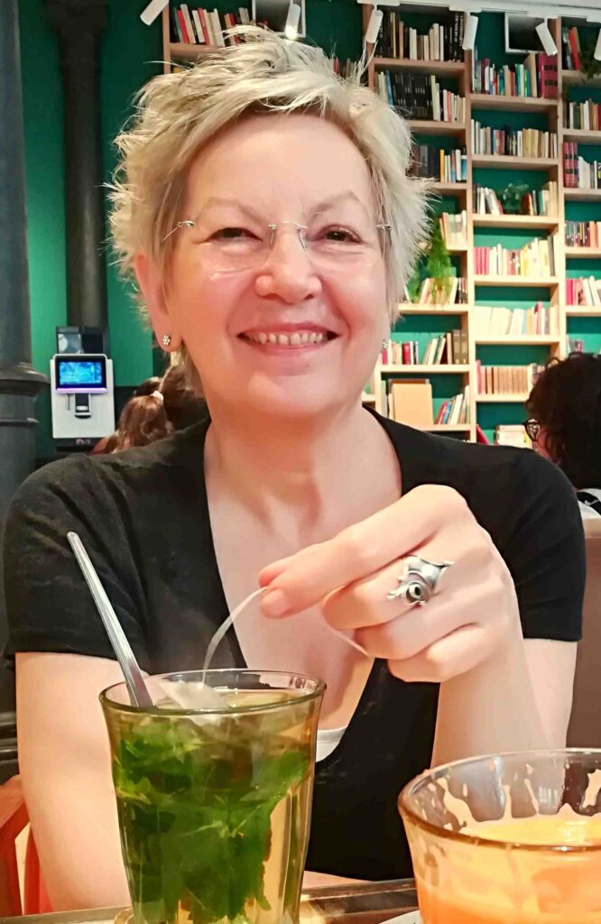 Tildie with a glass of tea, 2023 Tea with Tildie, 2023